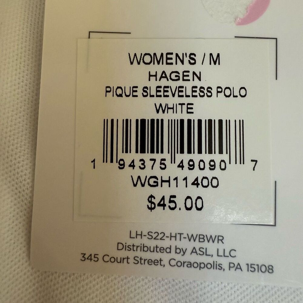 Lady Hagen Women’s  Golf Polo Pique Polo SHIRT Size M White NWT - Picture 4 of 8